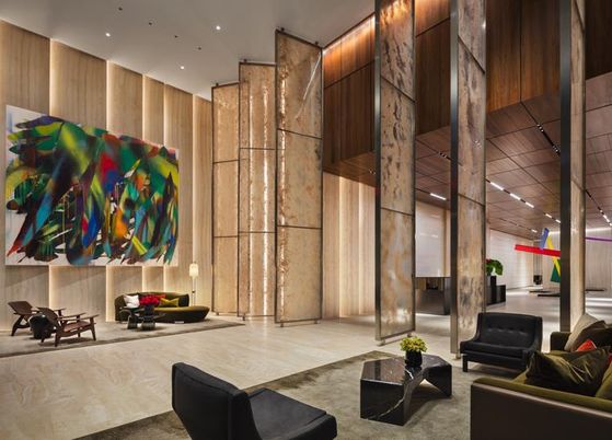 Interior, Living room, Recessed Lighting, Wood Texture Flooring, Wooden Walls