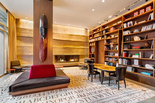 Fireplace, Home Office, Interior, Recessed Lighting