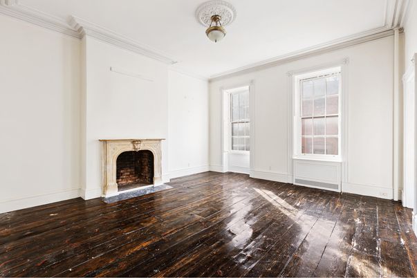 Empty room, Fireplace, Interior, Wood Texture Flooring