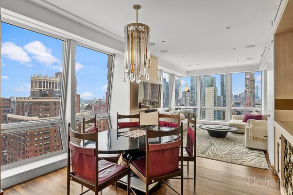 Dining room, Interior, Living room, Pendant Lights, Recessed Lighting, Wood Texture Flooring