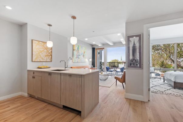 Dining room, Interior, Kitchen, Living room, Pendant Lights, Recessed Lighting, Wood Texture Flooring
