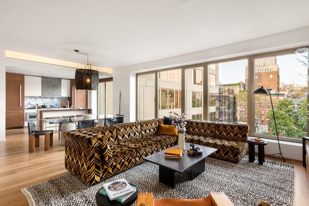 Dining room, Interior, Kitchen, Living room, Pendant Lights, Stainless Steel Appliances, Wood Texture Flooring