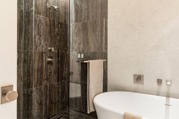 Bathroom, Free Standing Baths, Glass Shower, Interior