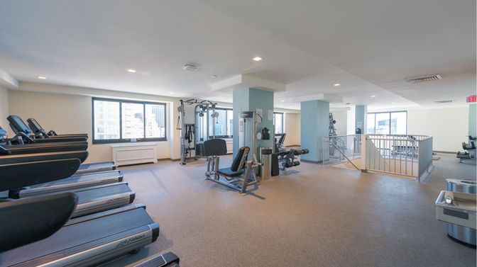 Fitness Equipment, Gym, Interior, Recessed Lighting