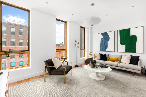 Interior, Living room, Pendant Lights, Recessed Lighting, Wood Texture Flooring
