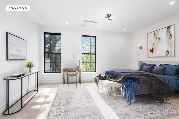 Bedroom, Home Office, Interior, Recessed Lighting, Wood Texture Flooring
