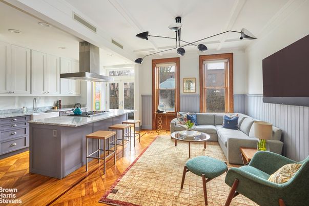 Interior, Kitchen, Living room, Pendant Lights, Recessed Lighting, Wood Texture Flooring