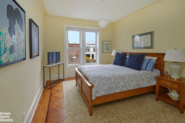 Bedroom, Interior, Pendant Lights, Wood Texture Flooring