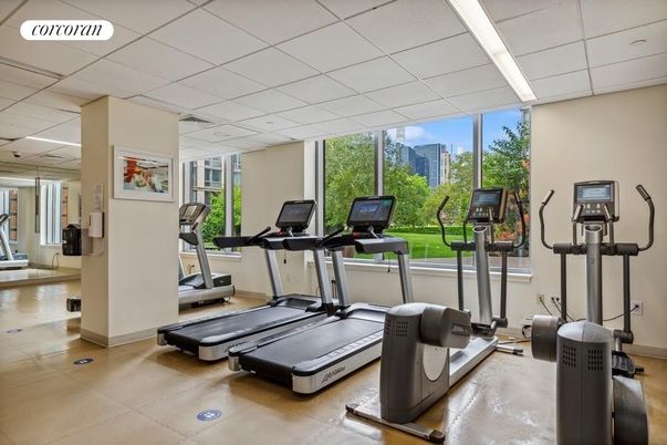 Fitness Equipment, Gym, Interior, Recessed Lighting