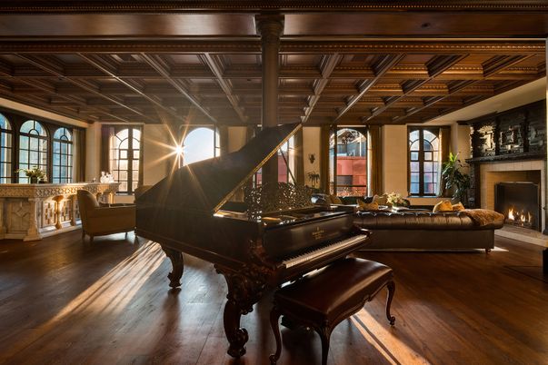 Fireplace, Interior, Living room, Piano, Wooden Ceilings, Wood Texture Flooring