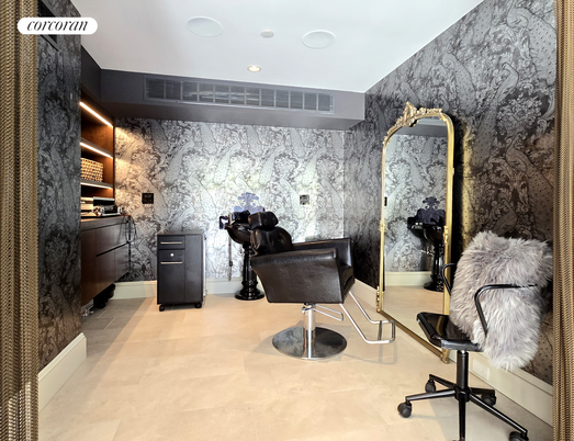 Home Office, Interior, Marble Walls, Recessed Lighting