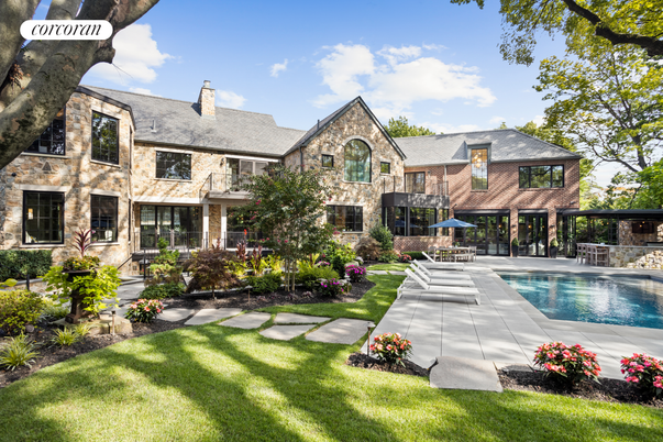 Backyard, Exterior, Facade, Brick Facade, Pool, French Provincial