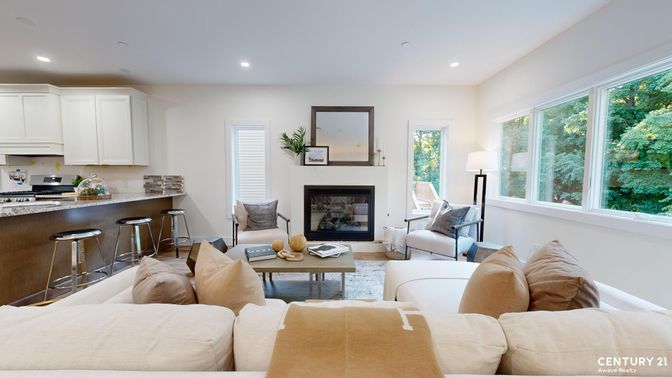 Fireplace, Interior, Living room, Recessed Lighting