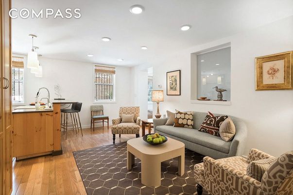 Dining room, Interior, Living room, Pendant Lights, Recessed Lighting, Wood Texture Flooring