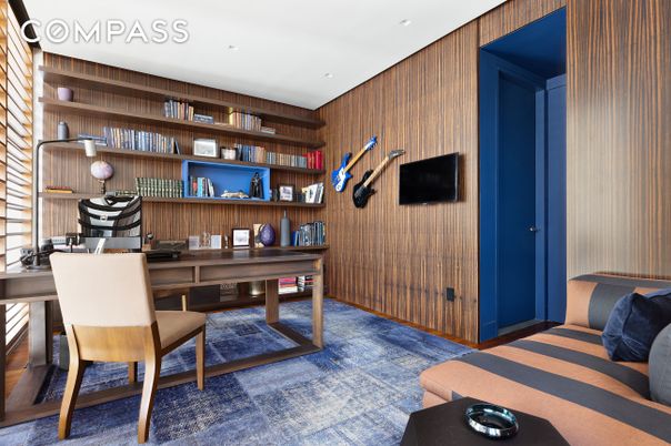 Home Office, Interior, Recessed Lighting, Wooden Walls