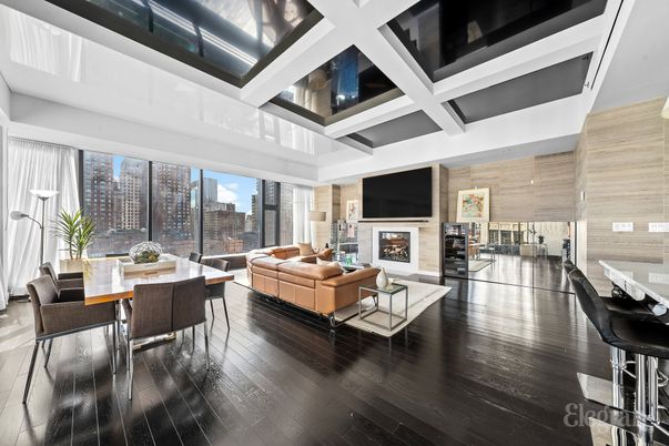 Dining room, Fireplace, Interior, Living room, Wood Texture Flooring