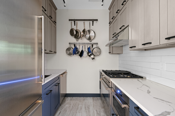 Interior, Kitchen, Stainless Steel Appliances, Wood Texture Flooring