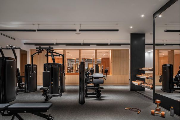 Fitness Equipment, Gym, Interior, Recessed Lighting
