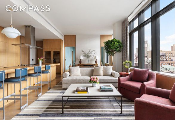 Interior, Kitchen, Living room, Pendant Lights, Wood Texture Flooring
