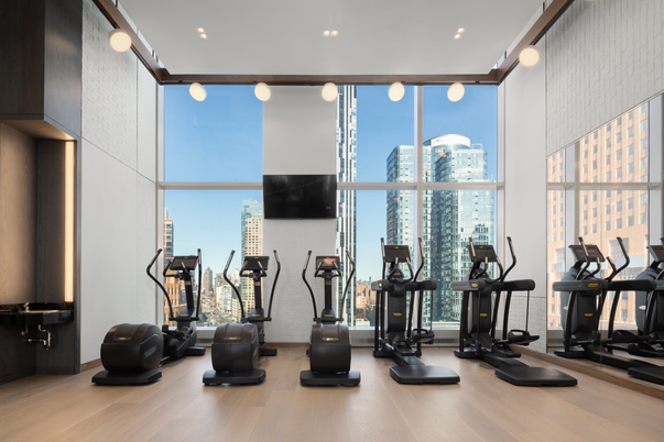 Fitness Equipment, Interior, Recessed Lighting, Wood Texture Flooring