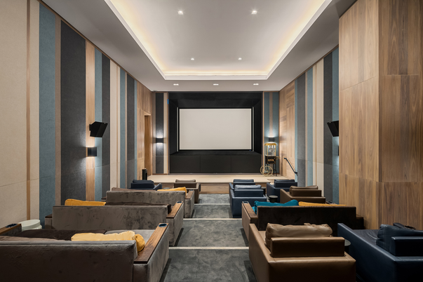 Interior, Projection Screen, Recessed Lighting, Theatre Room