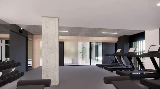 Fitness Equipment, Gym, Interior, Recessed Lighting