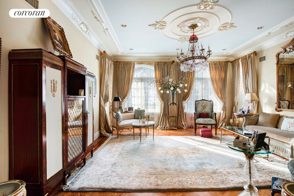 Chandelier, Interior, Living room, Recessed Lighting, Wood Texture Flooring