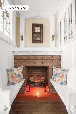 Fireplace, Interior, Wood Texture Flooring