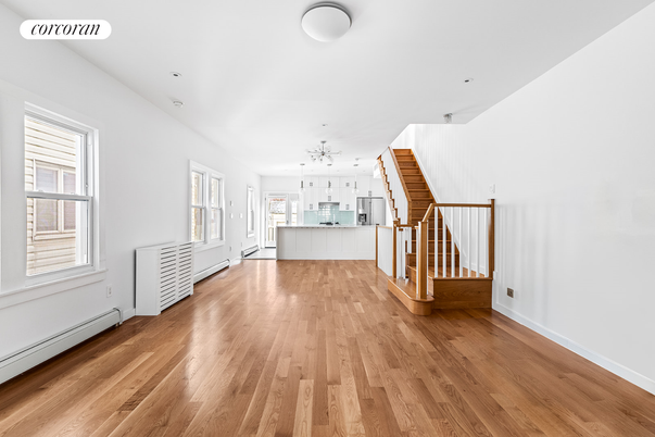 Interior, Kitchen, Pendant Lights, Wood Texture Flooring
