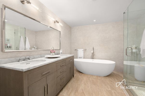 Bathroom, Dual Sink Vanities, Free Standing Baths, Glass Shower, Interior, Recessed Lighting