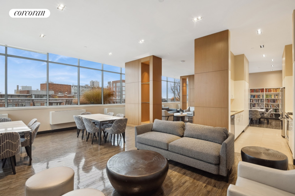 Dining room, Interior, Living room, Recessed Lighting, Wood Texture Flooring