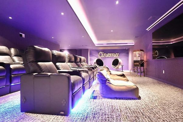 Home Theatre Room, Interior, Recessed Lighting, Theatre Room