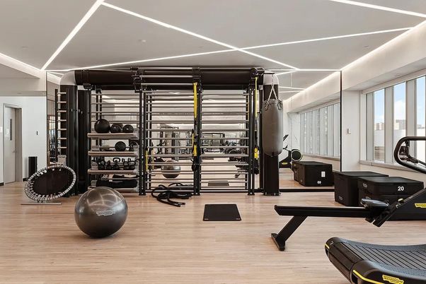 Fitness Equipment, Interior, Wood Texture Flooring