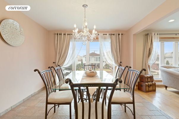 Chandelier, Dining room, Interior, Recessed Lighting, Wood Texture Flooring