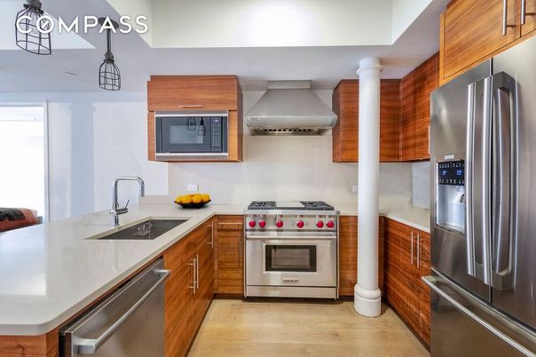 Interior, Kitchen, Stainless Steel Appliances, Wood Texture Flooring