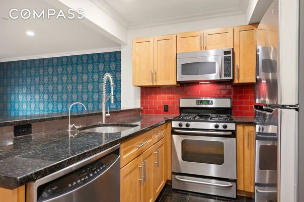 Interior, Kitchen, Recessed Lighting, Stainless Steel Appliances, Tile Countertops