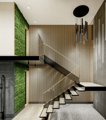 Interior, Pendant Lights, Recessed Lighting, Wood Texture Flooring