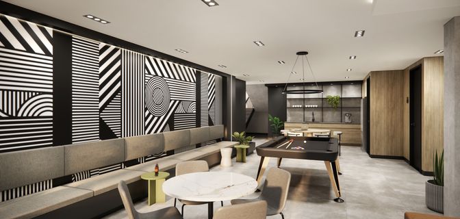 Game Room, Interior, Living room, Pendant Lights, Recessed Lighting