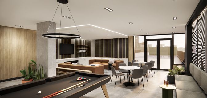 Billiard Table, Dining room, Game Room, Interior, Pendant Lights, Recessed Lighting