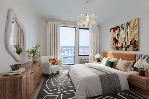 Bedroom, Interior, Pendant Lights