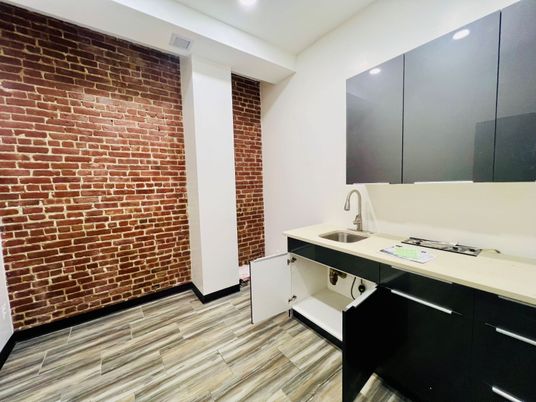 Interior, Recessed Lighting, Stone Walls, Wood Texture Flooring