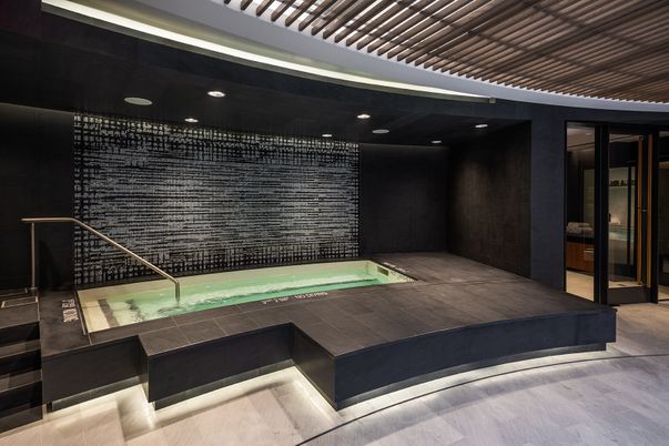 Interior, Pool, Recessed Lighting, Wood Texture Flooring