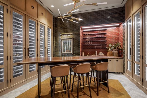 Interior, Pendant Lights, Recessed Lighting, Stone Walls
