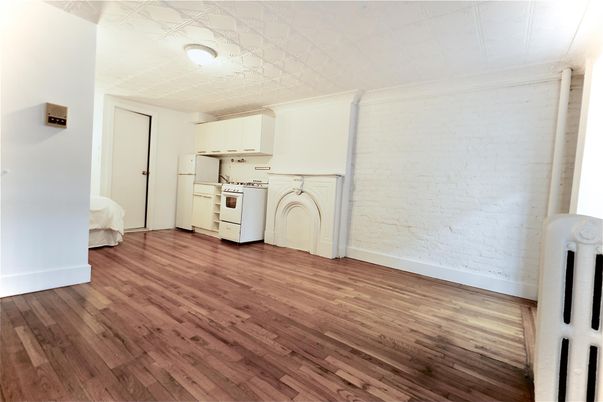 Interior, Kitchen, Stone Walls, Wood Texture Flooring