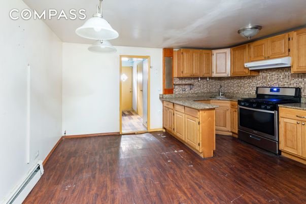 Interior, Kitchen, Pendant Lights, Wood Texture Flooring