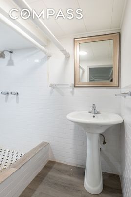 Bathroom, Interior, Recessed Lighting, Wood Texture Flooring