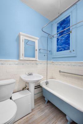 Bathroom, Free Standing Baths, Interior, Wood Texture Flooring