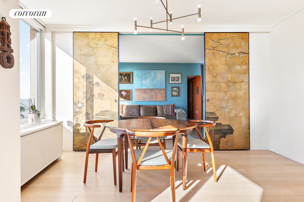 Dining room, Interior, Pendant Lights, Stone Walls, Wood Texture Flooring