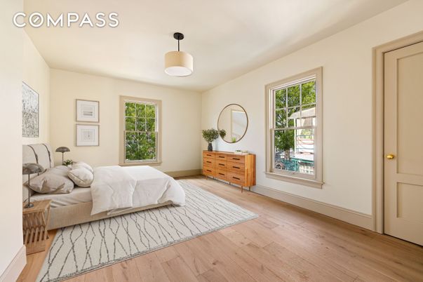 Bedroom, Interior, Pendant Lights, Wood Texture Flooring