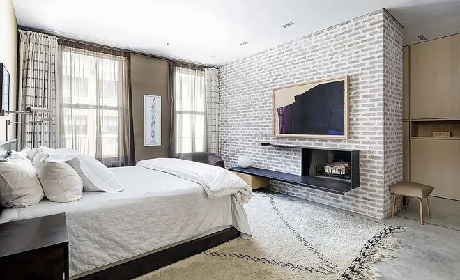 Bedroom, Fireplace, Interior, Recessed Lighting